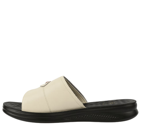 Papuci casual, dama, FORMAZIONE, 3602Q07 bej, piele naturala